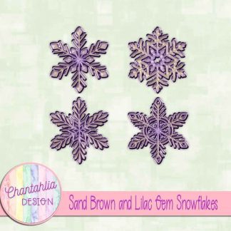 Free sand brown and lilac gem snowflakes