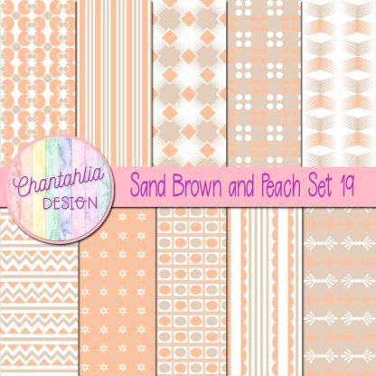 Free sand brown and peach digital papers set 19