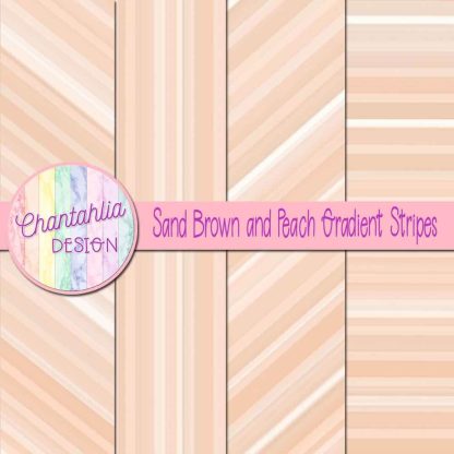 Free sand brown and peach gradient stripes digital papers