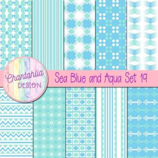 Free sea blue and aqua digital papers set 19