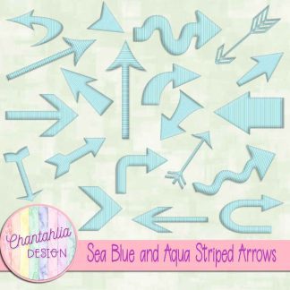 Free sea blue and aqua striped arrows