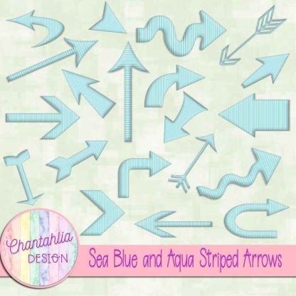 Free sea blue and aqua striped arrows