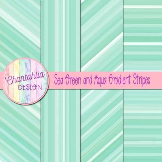 Free sea green and aqua gradient stripes digital papers