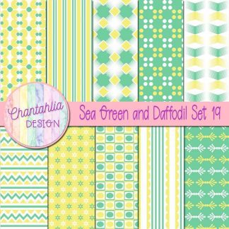 Free sea green and daffodil digital papers set 19