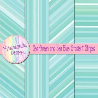 Free sea green and sea blue gradient stripes digital papers