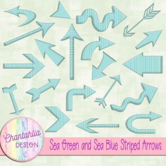 Free sea green and sea blue striped arrows