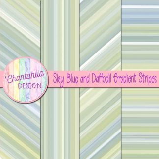 Free sky blue and daffodil gradient stripes digital papers