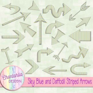 Free sky blue and daffodil striped arrows