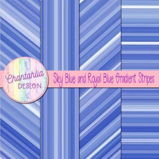 Free sky blue and royal blue gradient stripes digital papers