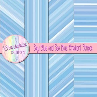 Free sky blue and sea blue gradient stripes digital papers