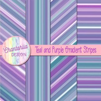 Free teal and purple gradient stripes digital papers