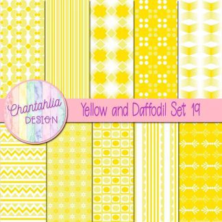 Free yellow and daffodil digital papers set 19