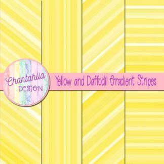 Free yellow and daffodil gradient stripes digital papers