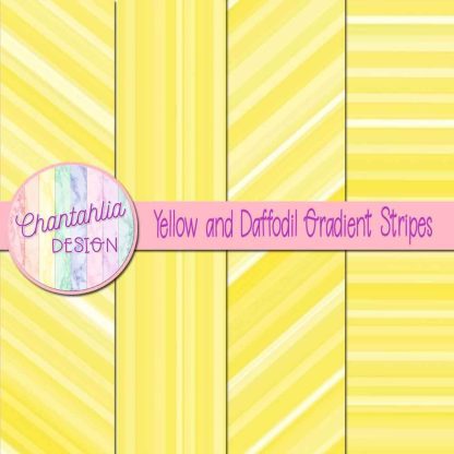 Free yellow and daffodil gradient stripes digital papers