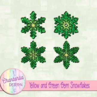 Free yellow and green gem snowflakes