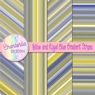 Free yellow and royal blue gradient stripes digital papers