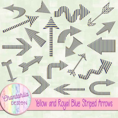 Yellow and Royal Blue Striped Arrows