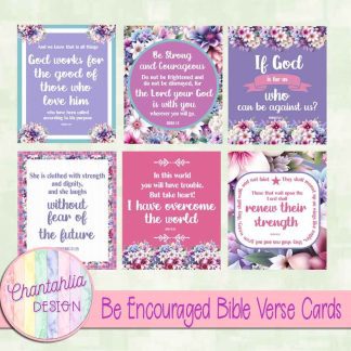 Free Bible Verse cards in a Be Encouraged theme