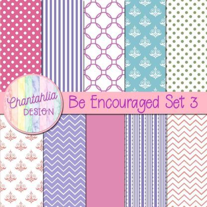 Free digital papers in a Be Encouraged theme