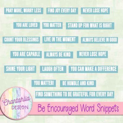 Free word snippets in a Be Encouraged theme