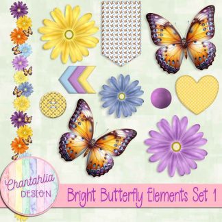 Free design elements in a Bright Butterfly theme