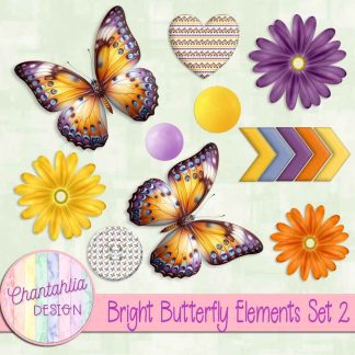 Free design elements in a Bright Butterfly theme