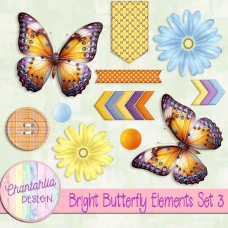 Free design elements in a Bright Butterfly theme