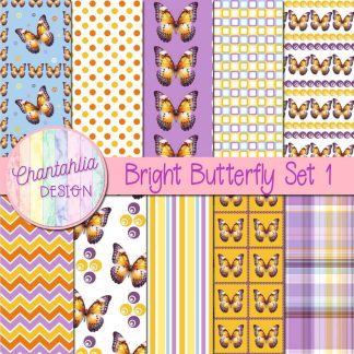 Free digital papers in a Bright Butterfly theme