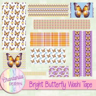 Free washi tape in a Bright Butterfly theme