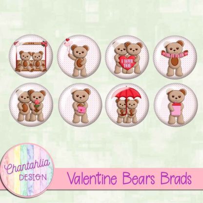 Free brads in a Valentine Bears theme