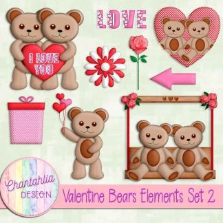 Free design elements in a Valentine Bears theme