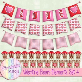 Free design elements in a Valentine Bears theme