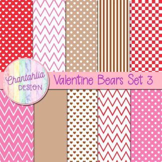 Free digital papers in a Valentine Bears theme