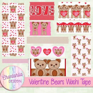 Free washi tape in a Valentine Bears theme