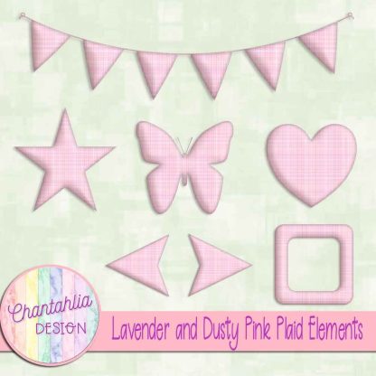 Free lavender and dusty pink plaid elements