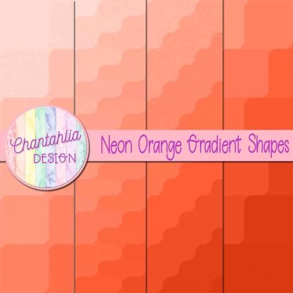 Free neon orange gradient shapes digital papers