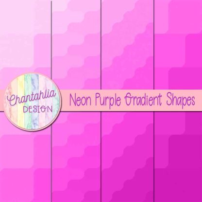 Free neon purple gradient shapes digital papers