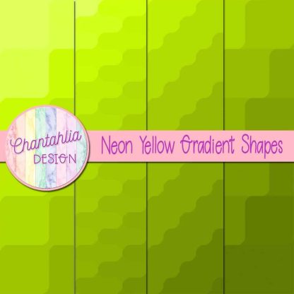 Free neon yellow gradient shapes digital papers