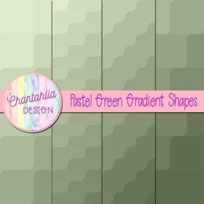 Free pastel green gradient shapes digital papers