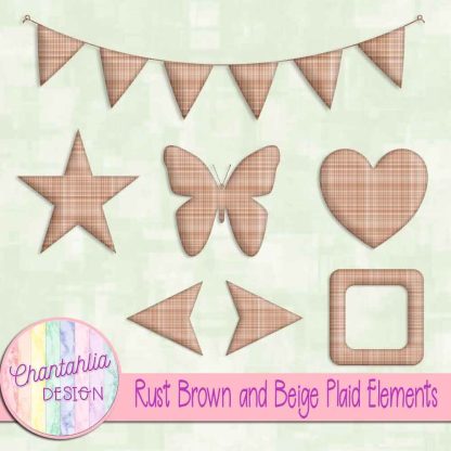 Free rust brown and beige plaid elements