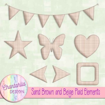 Free sand brown and beige plaid elements