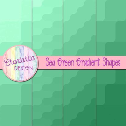 Free sea green gradient shapes digital papers