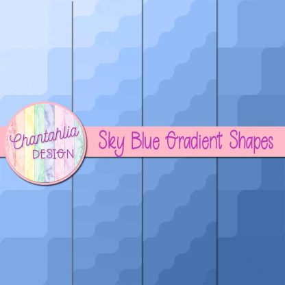 Free sky blue gradient shapes digital papers