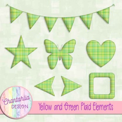 Free yellow and green plaid elements