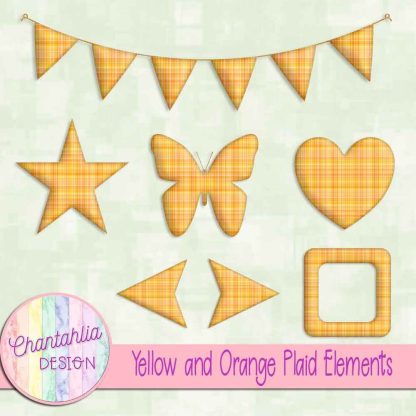 Free yellow and orange plaid elements