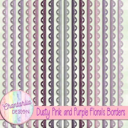 Free borders in a Dusty Pink and Purple Florals theme