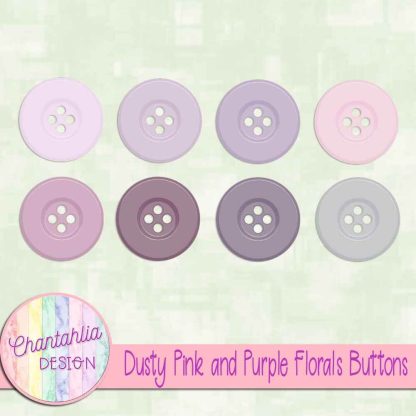 Free buttons in a Dusty Pink and Purple Florals theme