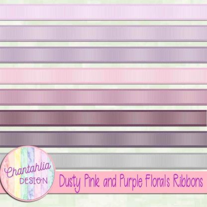 Free ribbons in a Dusty Pink and Purple Florals theme