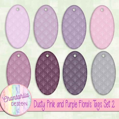 Free tags in a Dusty Pink and Purple Florals theme