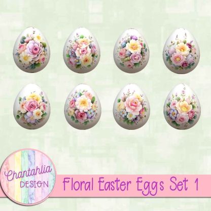 Free Easter eggs in a Floral Easter theme